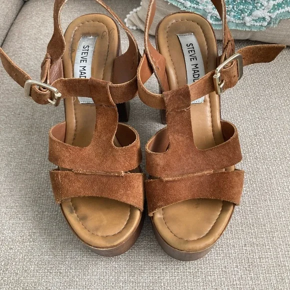 Lulla Platform Wood Heel With Suede Straps - Picture 5 of 6